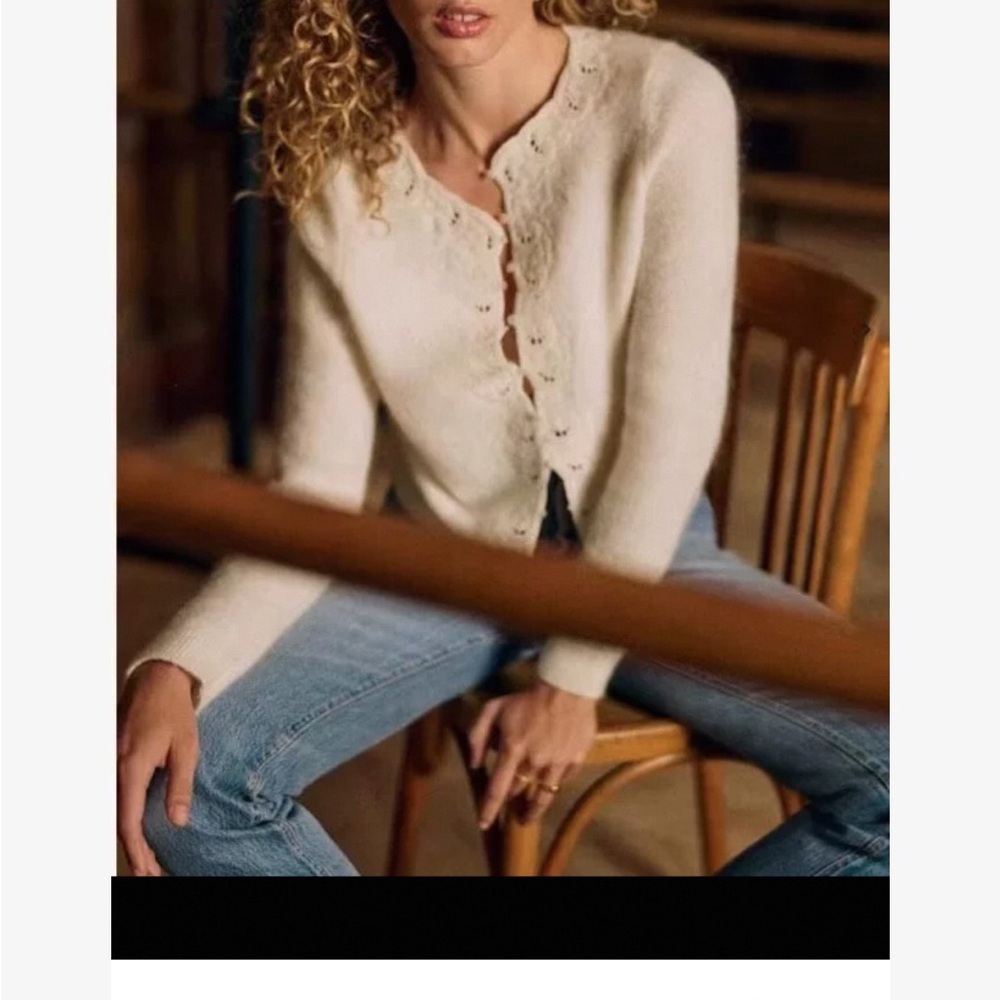 NWOT Sezane Ysalin cardigan L - Picture 2 of 9